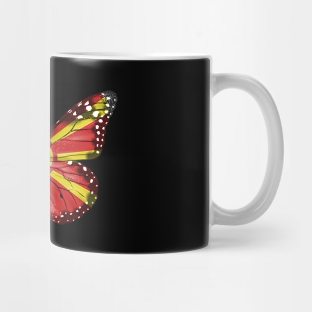 Macedonian Flag  Butterfly - Gift for Macedonian From Macedonia by Country Flags